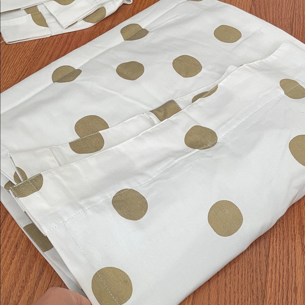 Pillowfort White Fabric with Gold Dots